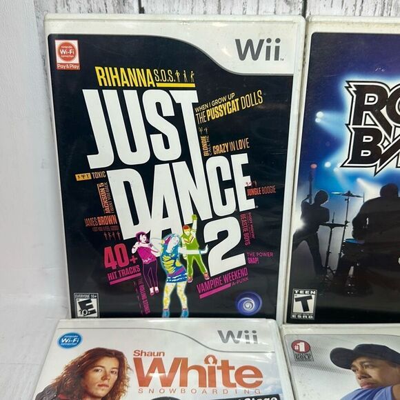 Wii Video Games Lot of 6 Just Dance 2 Rock Band Tiger Woods My Sims Party - Picture 2 of 13